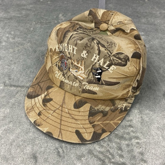 Crown Other - Vintage Knight & Hale Hat Ultimate Team Game Calls Deer Turkey Camo Cap USA Made
